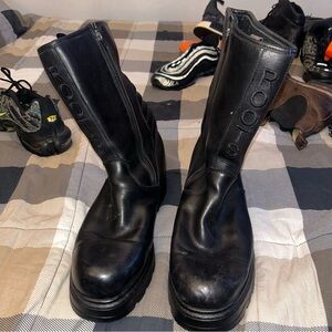 Roots Tuff Black Leather Boots Mens 10.5 US Made In Canada 🇨🇦